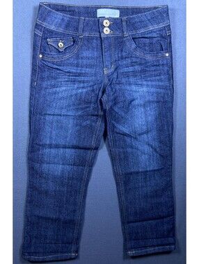 Artisan Craft Democracy Women's Dark Wash Distressed Cropped Jeans Size 4 32x24
